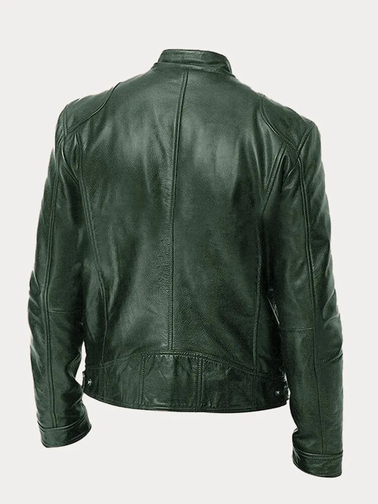 Mens Black Leather Biker Jacket Premium Moto Style – Slim Fit Coat