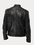 Mens Black Leather Biker Jacket Premium Moto Style – Slim Fit Coat