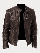 Mens Black Leather Biker Jacket Premium Moto Style – Slim Fit Coat