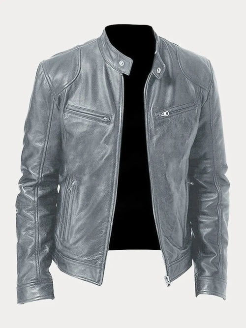 Mens Black Leather Biker Jacket Premium Moto Style – Slim Fit Coat