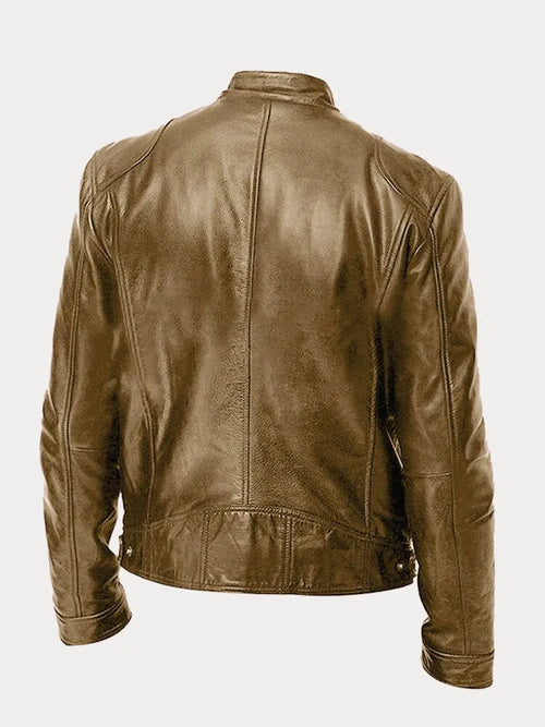 Mens Black Leather Biker Jacket Premium Moto Style – Slim Fit Coat