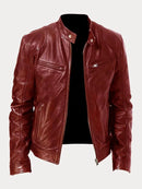Mens Black Leather Biker Jacket Premium Moto Style – Slim Fit Coat
