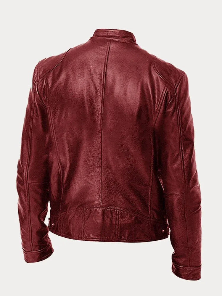 Mens Black Leather Biker Jacket Premium Moto Style – Slim Fit Coat