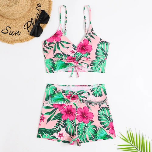 Lucia® | 3-Piece Ombre Lace Bikini Swimsuit With Beach Skirt