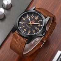 Men’s Military-Style Brown Wristwatch – Rugged Tactical Leather Watch
