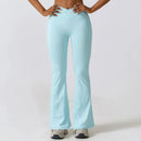 Women's High-Waist Flared Leggings Pants – Stretch Wide-Leg Yoga Trousers