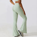 Women's High-Waist Flared Leggings Pants – Stretch Wide-Leg Yoga Trousers