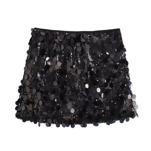 Sparkling Sequin Mini Skirt with Elastic Waistband – Perfect for Parties and Special Occasions 1