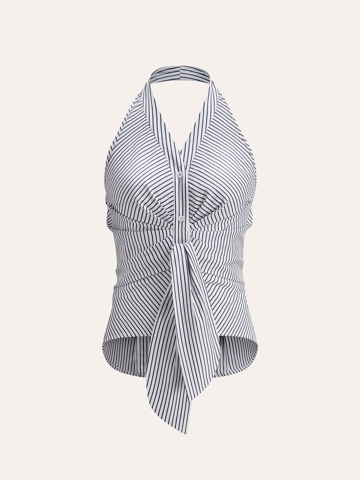 Striped Halter Top for Women – Summer V-Neck Sleeveless Blouse in Breathable Polyester 5