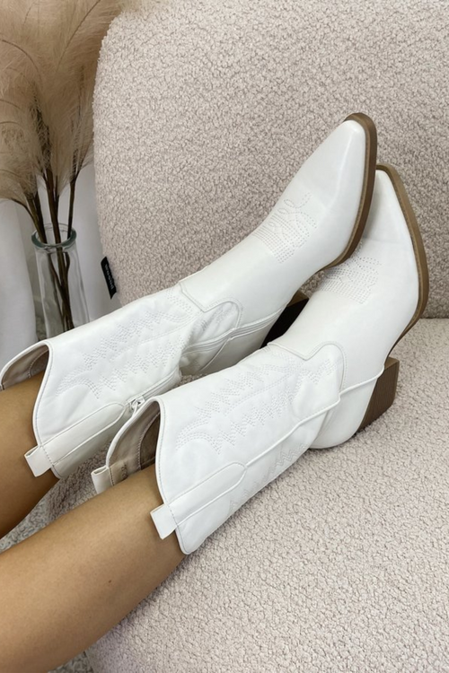 Stylish Cowboy Boots with Chunky Heel – Versatile Summer Footwear in Brown, Black, Beige, and Metallic 1