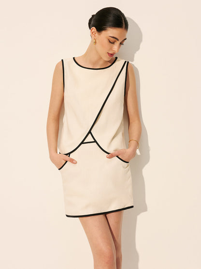 Stylish Linen Cotton Co-Ord Set for Women – Breezy Summer Top and Skirt Ensemble 2