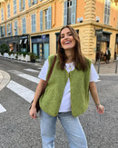 Stylish Women's Wool Blend Bodywarmer Gilet with Button Closure – Elegant V-Neck Layering Piece for All-Day Comfort 2