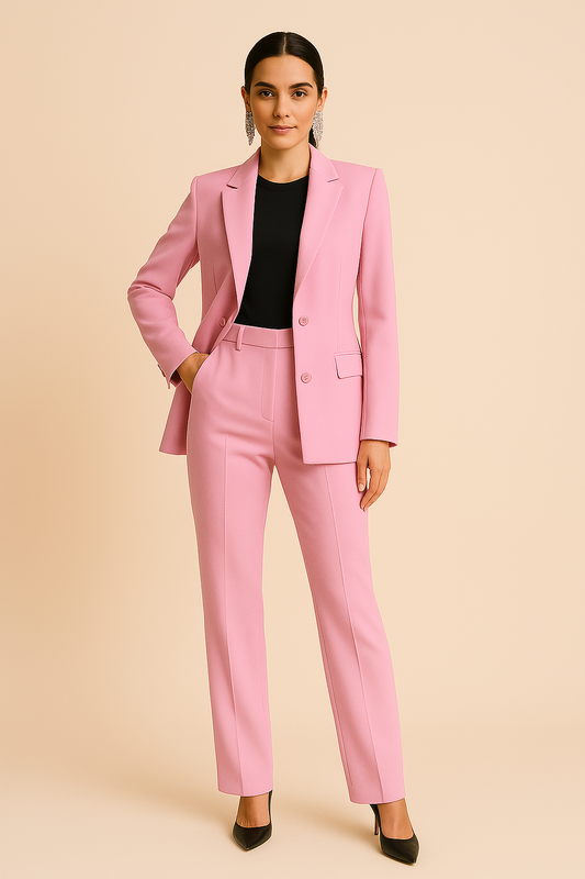 Tailored Summer Suit Set – Blazer & Pleated Trousers for Women