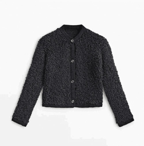 Women's Buttoned Fleece Jacket – Round Neck Cozy Casual Outerwear