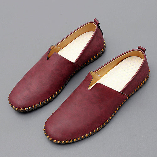 Men's Lightweight Slip-On Loafers – Casual Stitched Sole Shoes