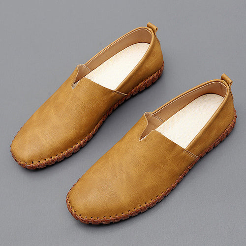 Men's Lightweight Slip-On Loafers – Casual Stitched Sole Shoes