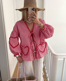 Trendy Summer Top with Heart Print – Lightweight and Stylish Women's Blouse 4