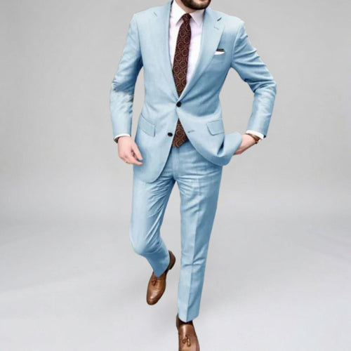 Men’s Two-Piece Suit – Blazer & Trousers Classic Formal Tailored Style