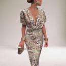 Twisted V-Neck Maxi Dress – Elegant Long Dress for Special Occasions