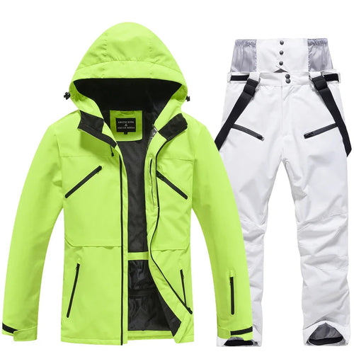 Unisex Ski Suit Set Weatherproof Fabric Sporty Ski Clothes 10