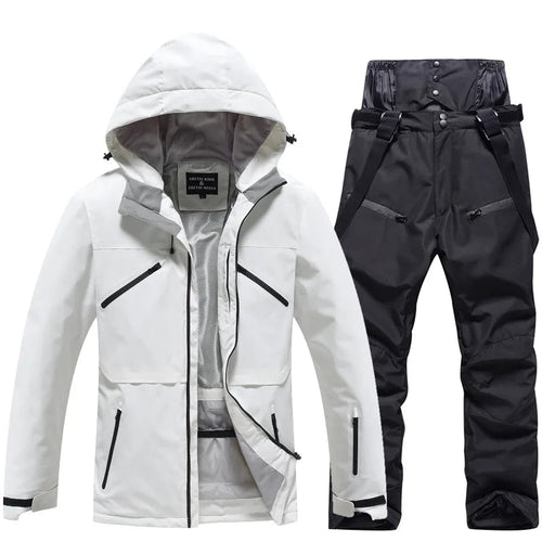 Unisex Ski Suit Set Weatherproof Fabric Sporty Ski Clothes 11