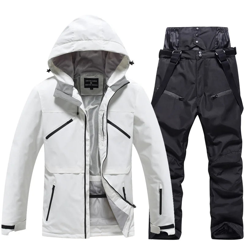 Unisex Ski Suit Set Weatherproof Fabric Sporty Ski Clothes 11