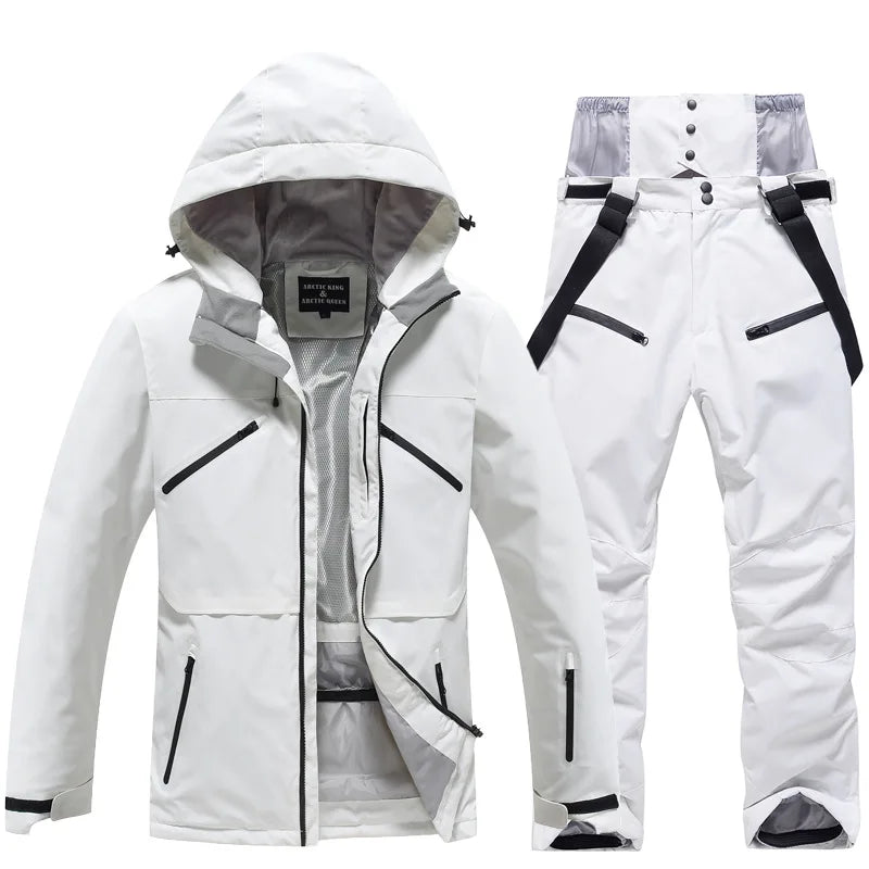 Unisex Ski Suit Set Weatherproof Fabric Sporty Ski Clothes 12