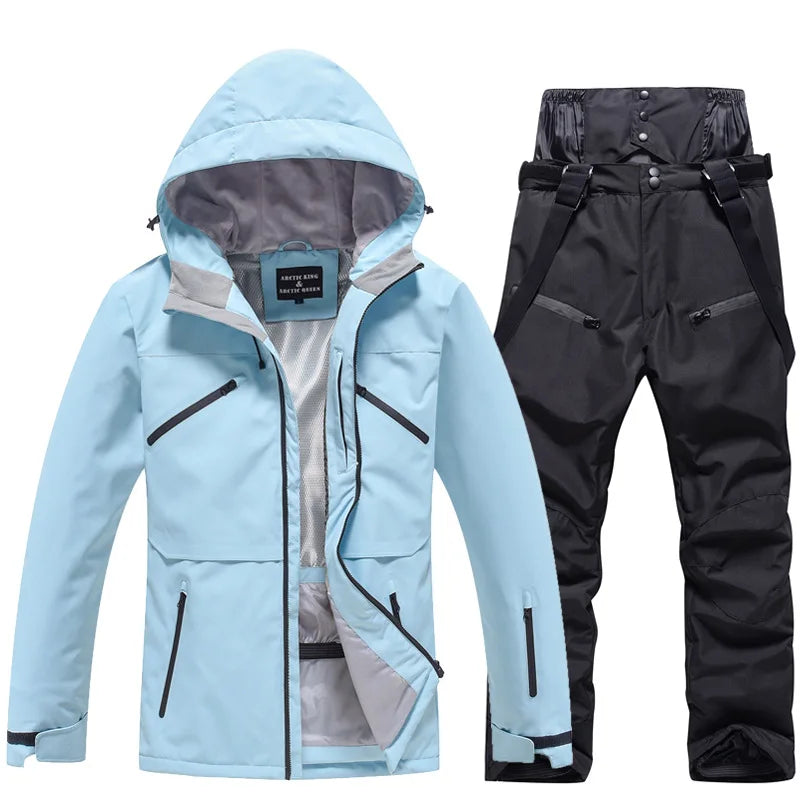 Unisex Ski Suit Set Weatherproof Fabric Sporty Ski Clothes 2