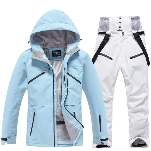 Unisex Ski Suit Set Weatherproof Fabric Sporty Ski Clothes 4