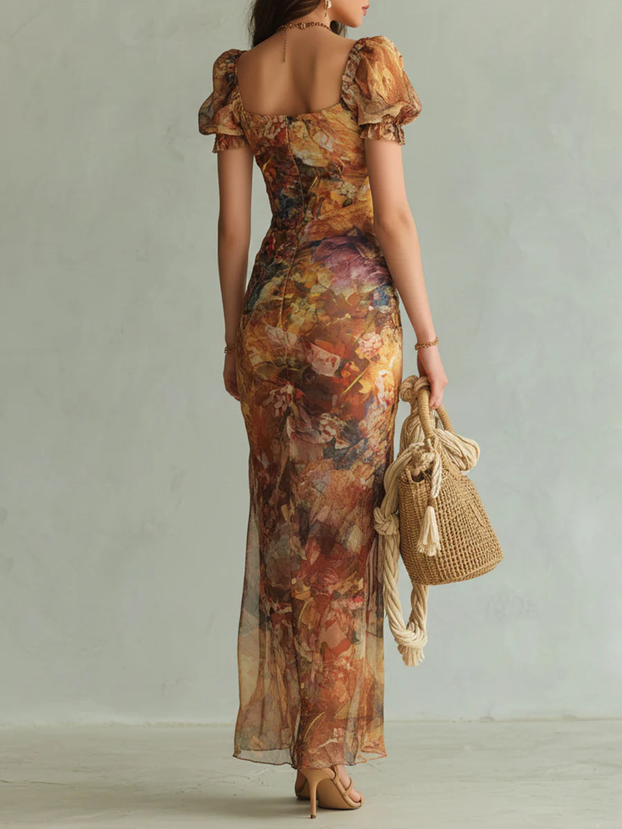 Viola: Elegant Long Chiffon Dress for Effortless Style