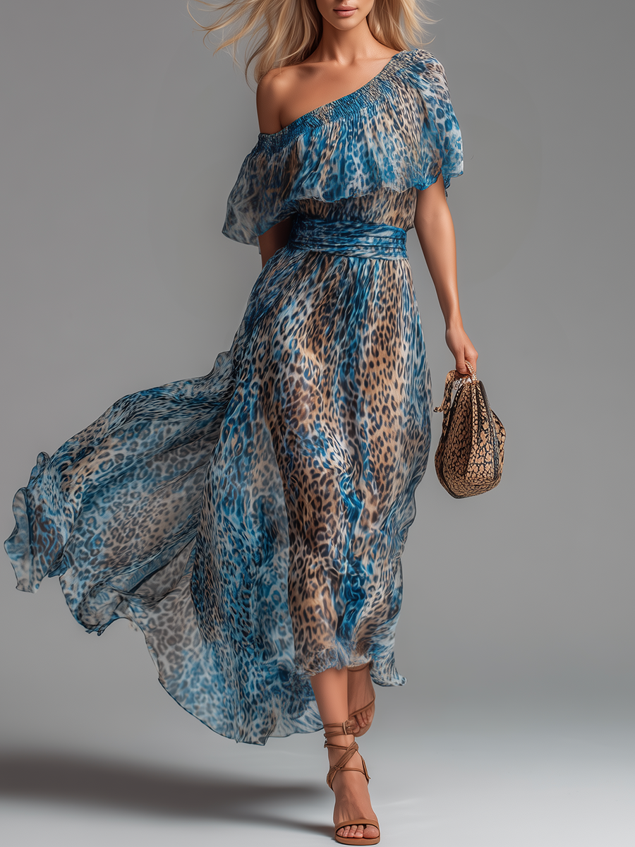 Wild Chiffon Leopard Print Dress: Effortless Elegance for Any Occasion