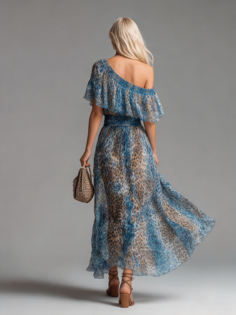 Wild Chiffon Leopard Print Dress: Effortless Elegance for Any Occasion