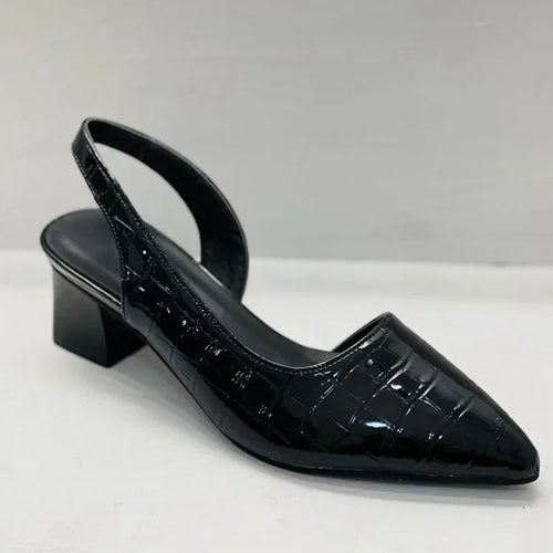 Women’s Leather Slingback Low Heels - Elegant Comfortable Pumps