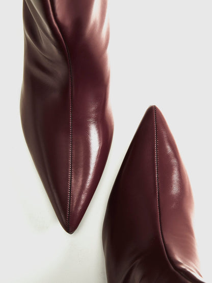 Women Ankle Boots Burgundy 2