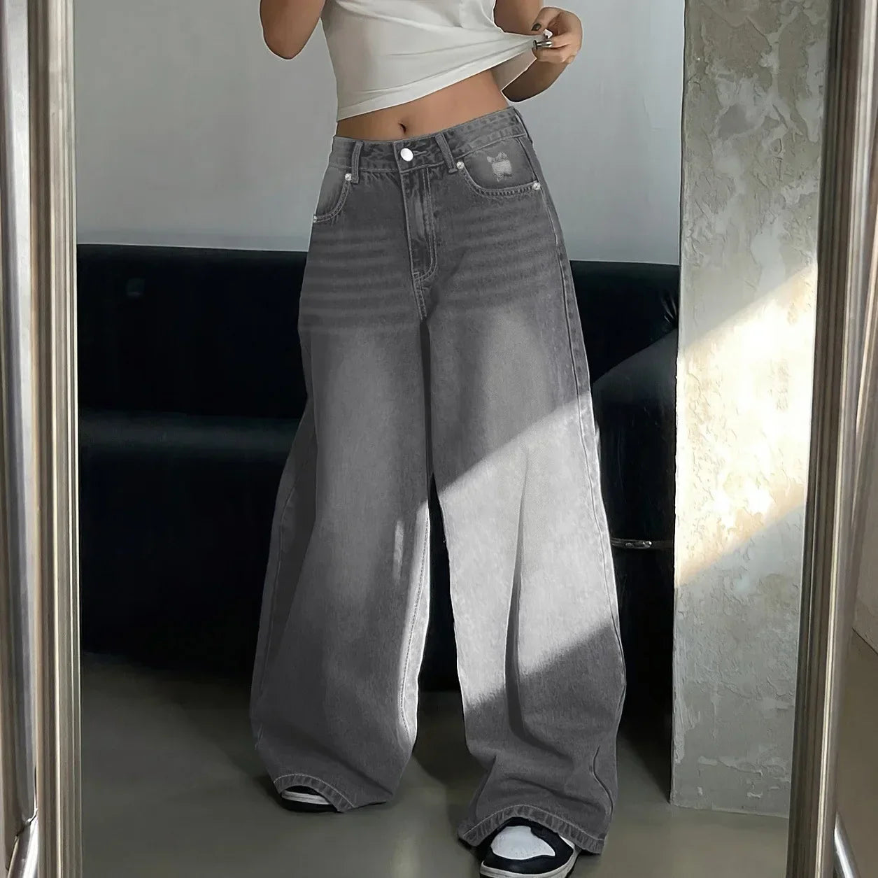 Women Baggy Wide Leg Jeans 4