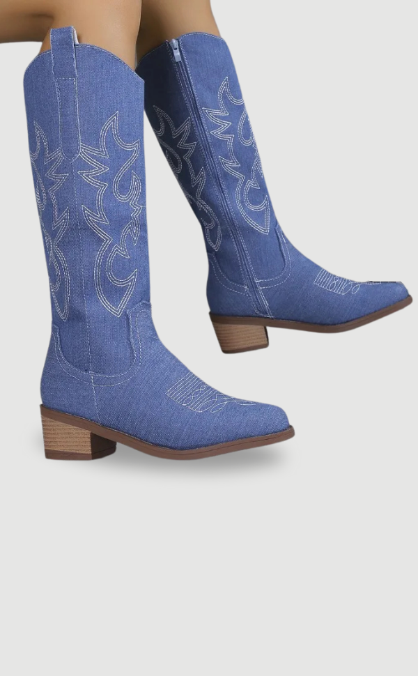 Women Cowboy Boots Denim 1