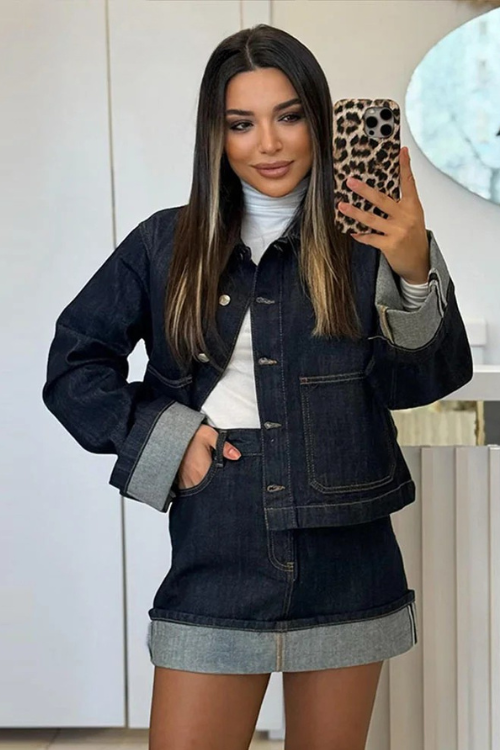 Women Denim Two Piece Set 0