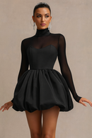 Women Mini Dress with Puff Skirt 0