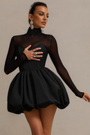 Women Mini Dress with Puff Skirt 2