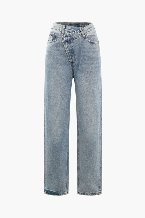 Women'S Jeans With Asymmetrical Waist 0