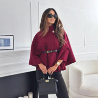Women Wool Cape With Belt