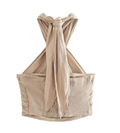 Women's Backless Linen Top: Stay Chic and Cool for Summer Nights 2