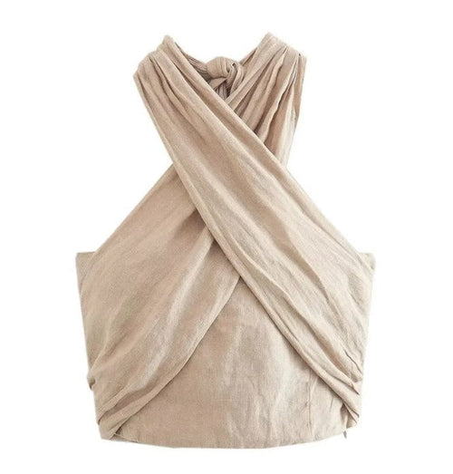 Women's Backless Linen Top: Stay Chic and Cool for Summer Nights 3