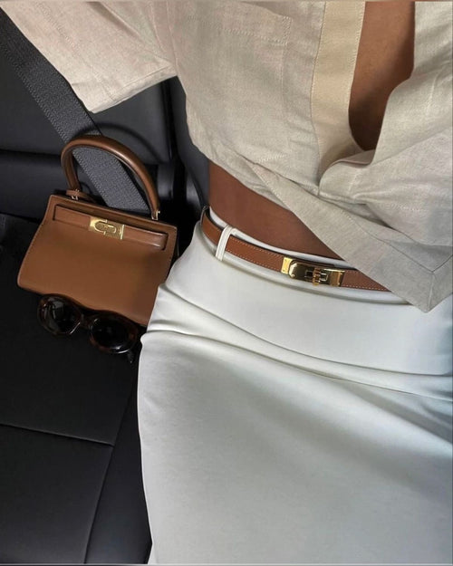 Women's Black Leather Belt – Adjustable Faux Leather Design for Timeless Style and Versatile Use 2
