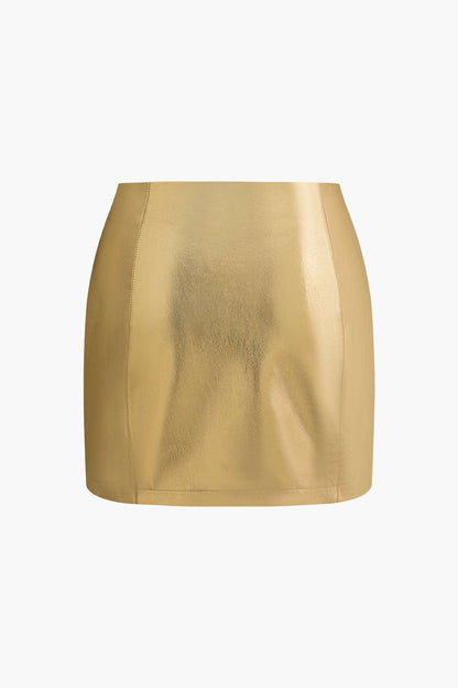 Women's Black Mini Skirt High Waisted 1