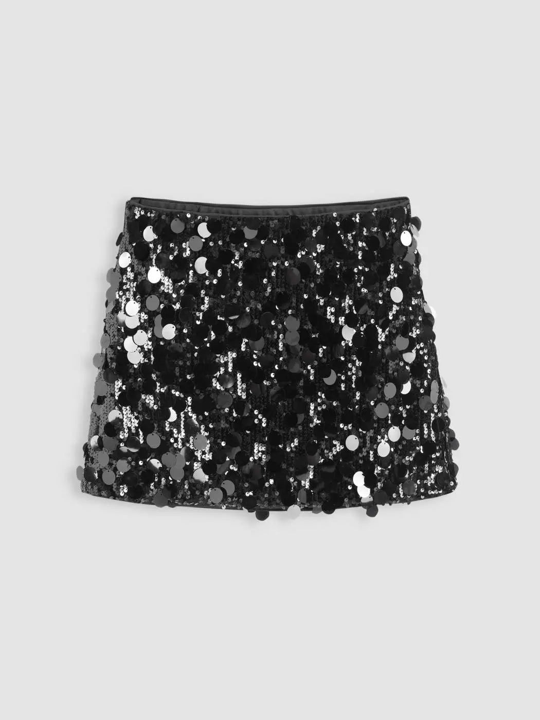 Women's Black Mini Skirt with Sequins 0