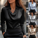 Women's Blouse Waterfall Neckline Long Sleeve Top 2