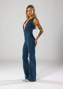 Women's Denim Jumpsuit with Cutout 5