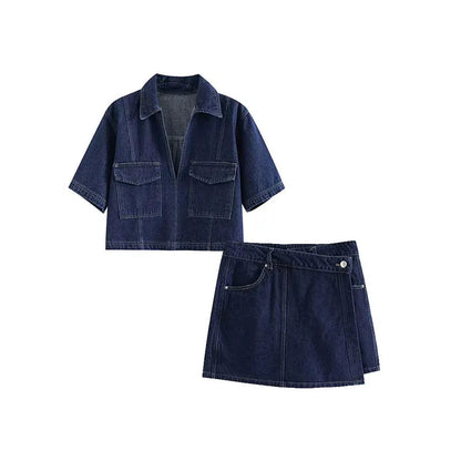Women's Denim Two Piece Set 0