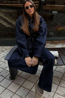Women's Denim Two Piece Set Wide Leg 3